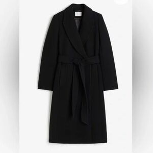 H&M Black Wool Trench Coat
